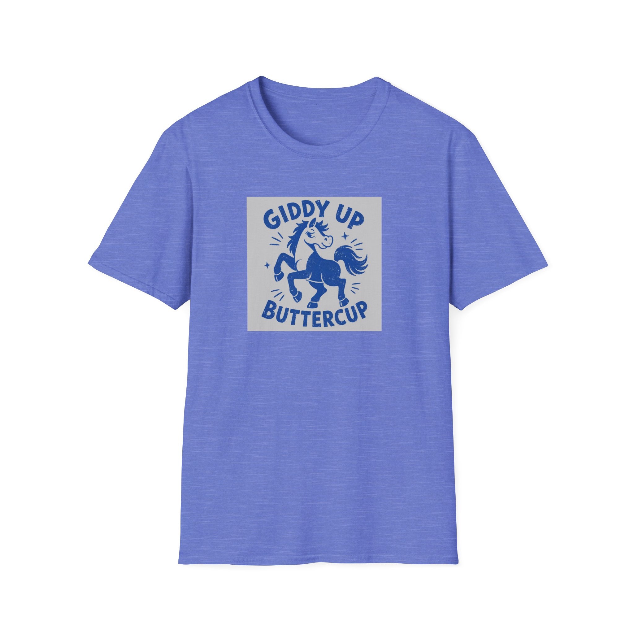 Giddy Up Buttercup T-Shirt — Whimsical Blue Pony Graphic Tee