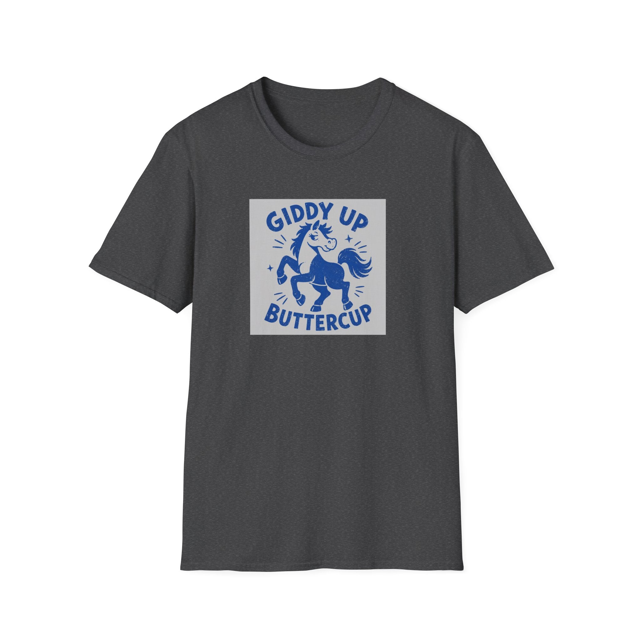 Giddy Up Buttercup T-Shirt — Whimsical Blue Pony Graphic Tee