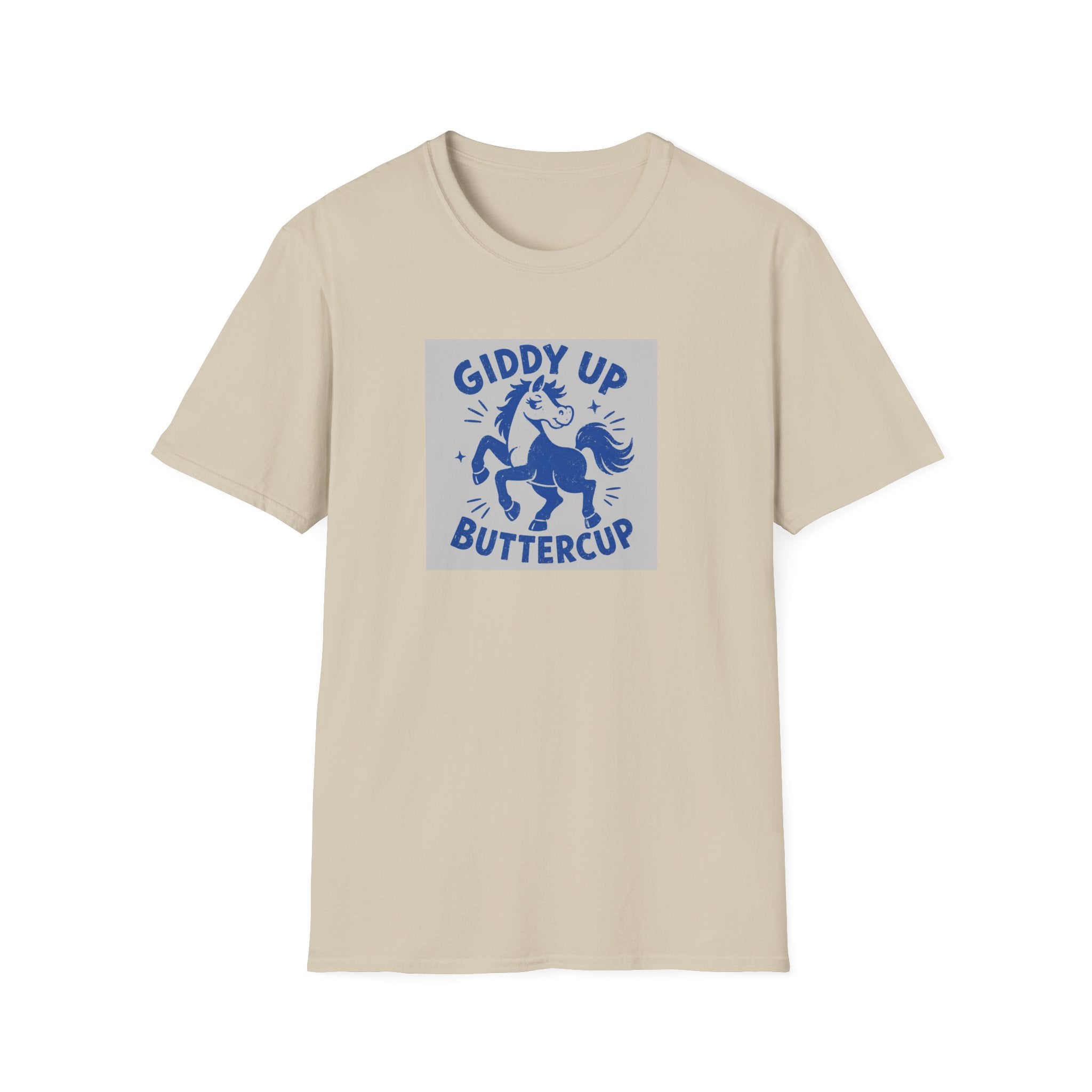 Giddy Up Buttercup T-Shirt — Whimsical Blue Pony Graphic Tee