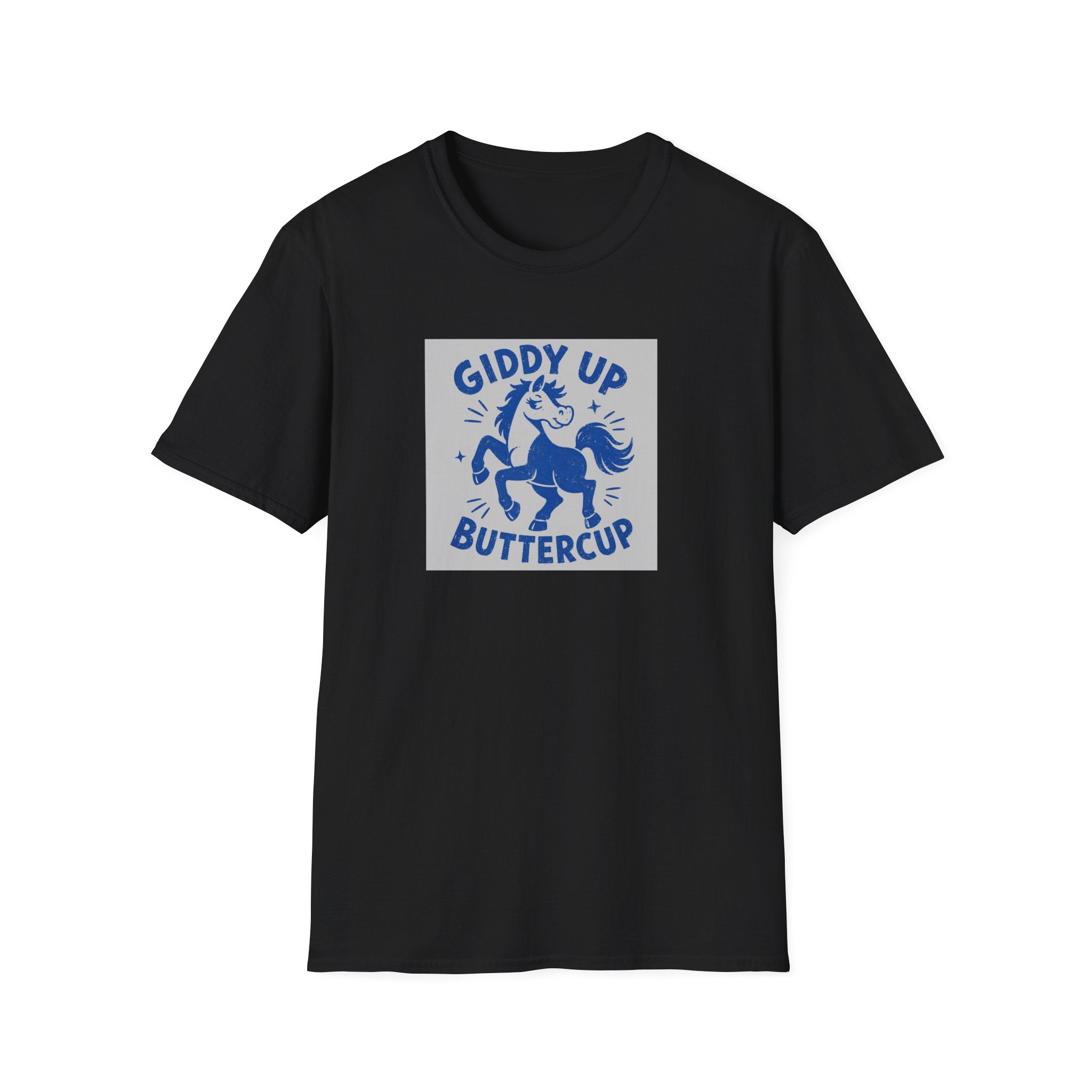 Giddy Up Buttercup T-Shirt — Whimsical Blue Pony Graphic Tee
